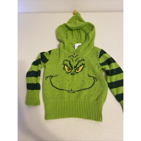 Dr. Seuss THE GRINCH Hooded Unisex Baby 6-9M Sweater Christmas Holiday Halloween - Picture 6 of 6